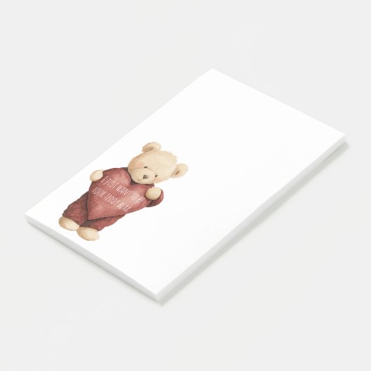 Teddy Bear Red Heart ポストイット (アングル)