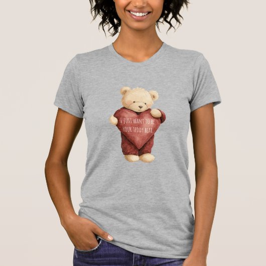 Teddy Bear Red Heart Tシャツ (正面)
