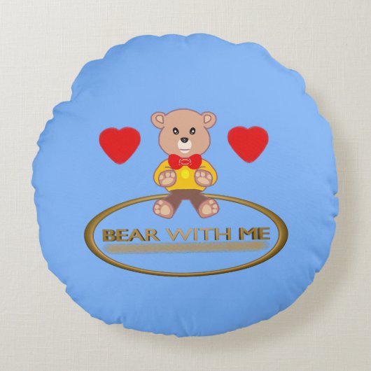 Teddy Bear Round Pillow ラウンドクッション (正面)