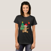 Teddy Bear Santa Hat Christmas Tree Pajama Cute X  Tシャツ (正面フル)
