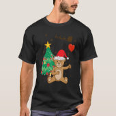 Teddy Bear Santa Hat Christmas Tree Pajama Cute X  Tシャツ (正面)