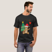 Teddy Bear Santa Hat Christmas Tree Pajama Cute X  Tシャツ (正面フル)