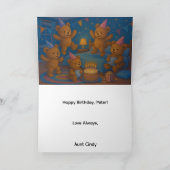 Teddy Bear Slumber Party Custom Birthday Card サンキューカード (内部)