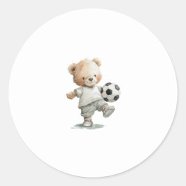 Teddy Bear Soccer Baby Shower • All-Star Theme ラウンドシール