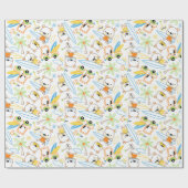 Teddy Bear Surfers  ラッピングペーパー (フラット)