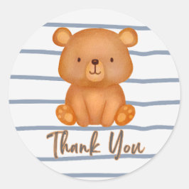 Teddy Bear Thankステッカー ラウンドシール