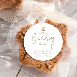 Teddy Bear Thank You Baby Shower ラウンドシール
