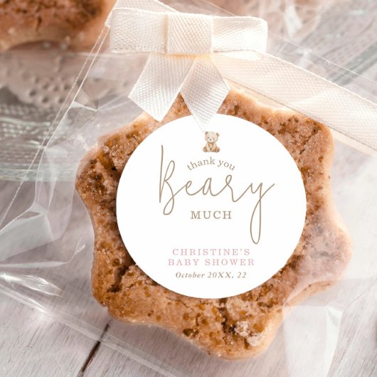 Teddy Bear Thank You Baby Shower ラウンドシール