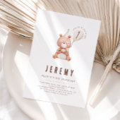 Teddy Bear Theme Neutral 1st Birthday Party 招待状