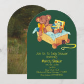 Teddy Bear themed Baby Shower Invitation 招待状 (正面/裏面)