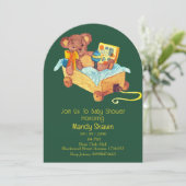 Teddy Bear themed Baby Shower Invitation 招待状 (スタンド正面)