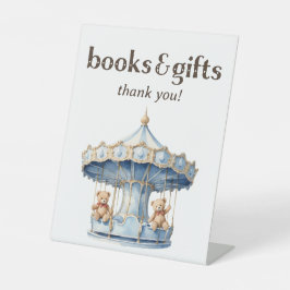 Teddy Bear Twin Boy赤ちゃんシャワー本とギフト 台座サイン