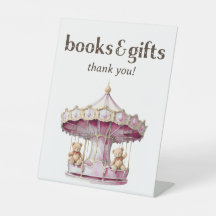 Teddy Bear Twin Girl Baby Shower Books and Gives