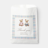 Teddy bear Twins Beary First Birthday Favor Bags フェイバーバッグ (正面)