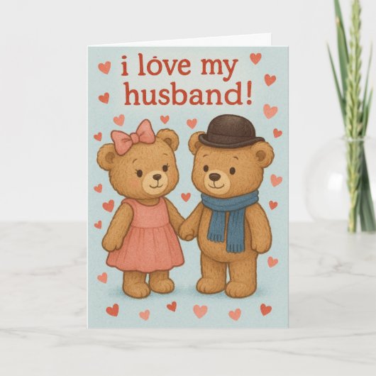 Teddy bear Valentine's Day Card  カード (正面)