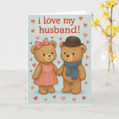 Teddy bear Valentine's Day Card  カード (黄色い花)