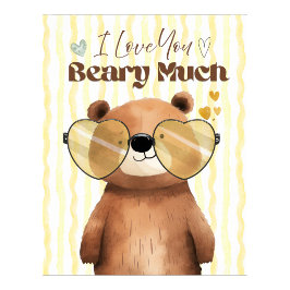Teddy bear wall art I love you beary much poster ポスター