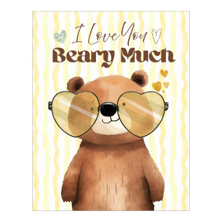 Teddy bear wall art I love you beary much poster ポスター