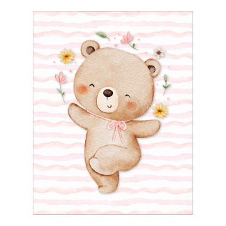 Teddy bear wall art poster Happy dance poster ポスター