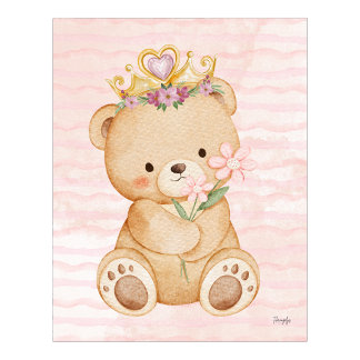 Teddy bear wall art poster My Princess ポスター