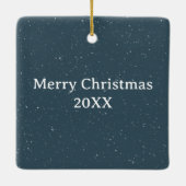 Teddy Bear Watching Santa Claus セラミックオーナメント (裏面)