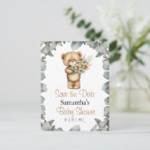 Teddy Bear Water Color White the Dateポストカード ポストカード (スタンド正面)