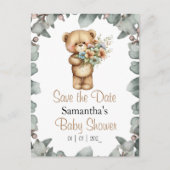 Teddy Bear Water Color White the Dateポストカード ポストカード (正面)