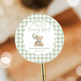 Teddy Bear Watercolor Baby Shower Classic  ラウンドシール