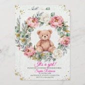 Teddy Bear Watercolor  Baby Shower Invitation 招待状 (正面/裏面)
