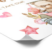 Teddy bear we can bearly wait baby Favors sign ポスター (角)