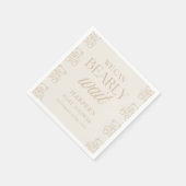 Teddy Bear We Can Bearly Wait Baby Shower スタンダードカクテルナプキン (角)