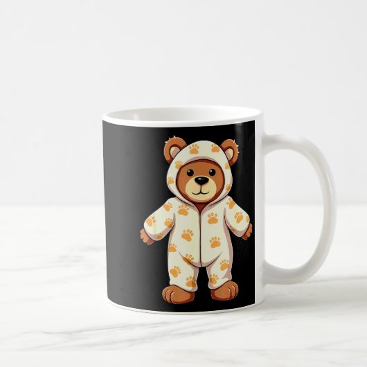 Teddy Bear Wearing Pajamas コーヒーマグカップ (右)