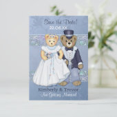 Teddy Bear Wedding日付を保存 招待状 (スタンド正面)