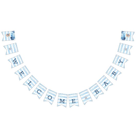 Teddy Bear Welcome Baby Shower Buntingバナー バンティングフラッグ (全)