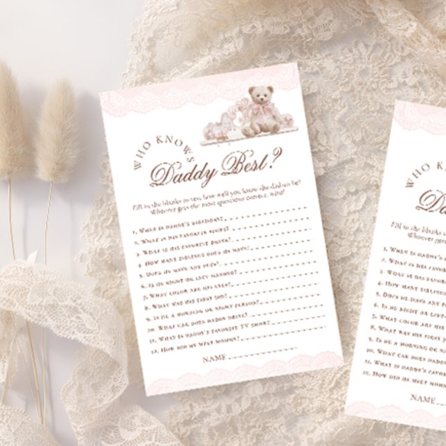 Teddy Bear Who Knows Daddy Best Baby Shower Game (クリエイターアップロード済み)