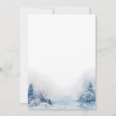 Teddy Bear Winter snowflakes Blue Boy Baby shower 招待状 (裏面)