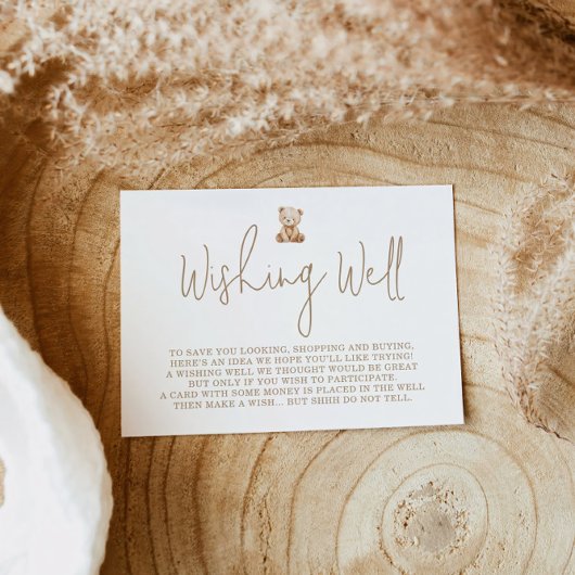 Teddy Bear Wishing Well Baby Shower  エンクロージャーカード