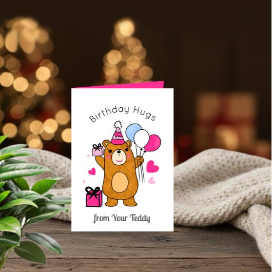 Teddy Bear with Balloons Birthday Card シーズンカード