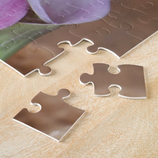 Teddy bear with calla lilies ジグソーパズル (側面)