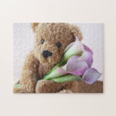 Teddy bear with calla lilies ジグソーパズル (横)