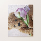 Teddy bear with calla lilies ジグソーパズル (縦)