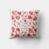 Teddy Bear With Heart Balloons & LOVE Pattern クッション (裏面)