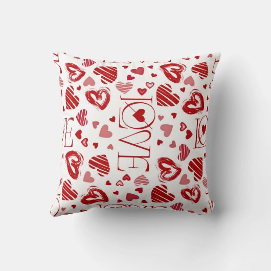 Teddy Bear With Heart Balloons & LOVE Pattern クッション (裏面)