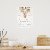 Teddy Bear with Neutral Balloons Gender Reveal ポスター (キッチン)