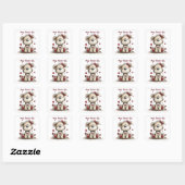 Teddy Bear with Roses and Hearts Envelope Seals スクエアシール (シート)
