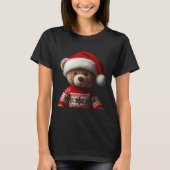 Teddy Bear With Santa Hat Christmas Xmas Lover Kid Tシャツ (正面)