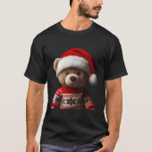 Teddy Bear With Santa Hat Christmas Xmas Lover Kid Tシャツ (正面)