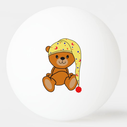 Teddy bear with sleeping cap 卓球ボール (裏面)