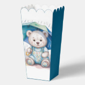 Teddy Bear With Umbrella Boy Baby Shower  フェイバーボックス (裏面)