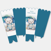 Teddy Bear With Umbrella Boy Baby Shower  フェイバーボックス (見開き)